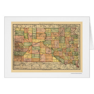 Carte 1892 de chemin de fer du Dakota du Sud