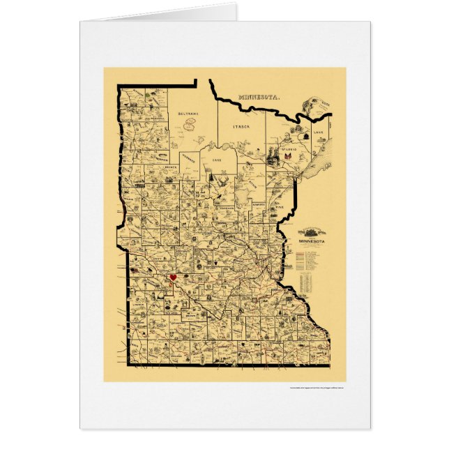 Carte 1897 de chemin de fer du Minnesota (Devant)