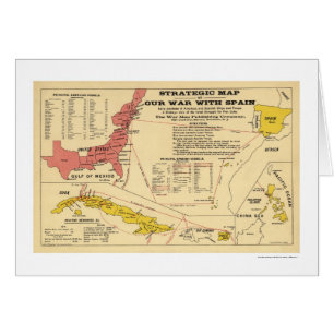 Carte 1898 de guerre hispano-américaine