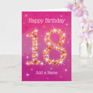 Carte 18e anniversaire - 18 ans en nombre d'étoiles - ro