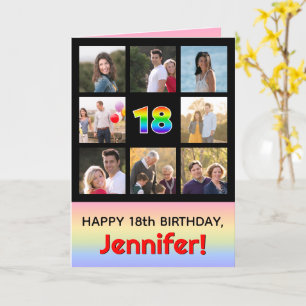 Carte 18e anniversaire : Arc-en-ciel amusant #, photos p