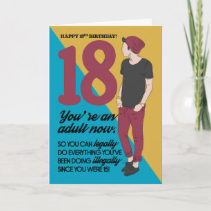 Carte 18e Anniversaire Carte, Amusant Et Branché, Humour