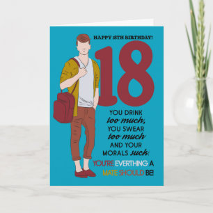 Carte 18e Anniversaire Carte, Amusant Et Branché, Humour