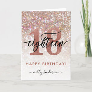 Carte 18e anniversaire Chic Parties scintillant Ombre