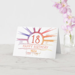 Carte 18e anniversaire - coucher de soleil multicolore d