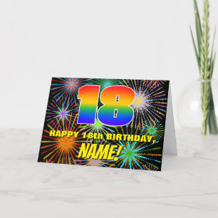Carte 18e anniversaire : Feu d'artifice festif amusant e