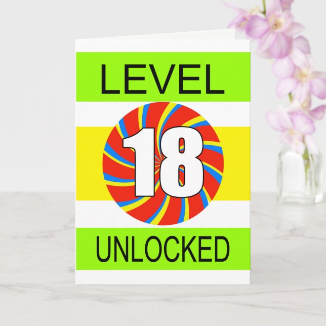 Carte 18e anniversaire Jeu d'ordinateur (Orchidée)