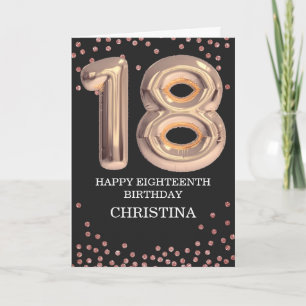 Carte 18e anniversaire Rose Gold Girl Elegant Personnali