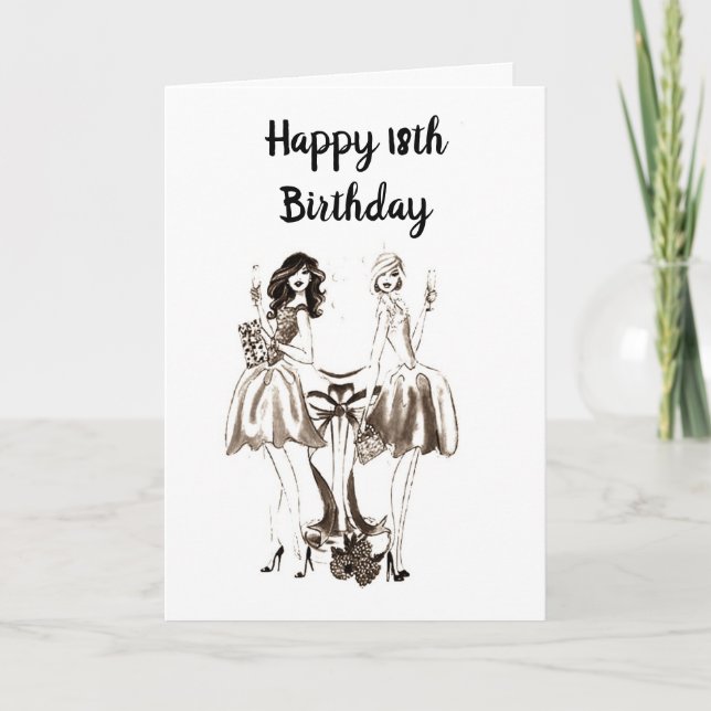 Carte **18e ANNIVERSAIRE** SOUHAITE POUR ELLE (Devant)