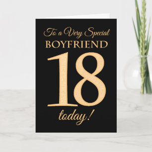 Carte 18ème effet or sur le noir pour un ami Anniversair