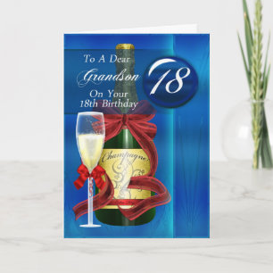 Carte 18ème Petit-fils d'anniversaire moderne