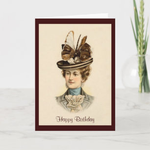Carte 1900 Ladies Fashion Hat Greeting Card