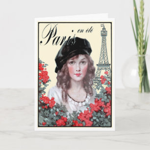 CARTE 1914! "PARIS IN THE SUMMER" CUSTOM FRENCH GREETING
