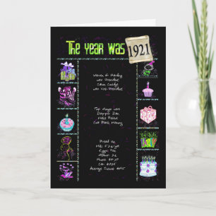 Carte 1921 Anniversaire Fun Facts