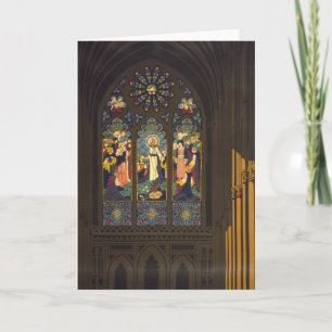 Carte 1923 Affiche D'Une Église Avec Fenêtre En Verre Ti