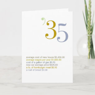 Carte 1935 Anniversaire Fun Facts