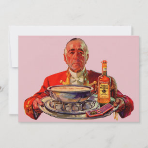 Carte 1937 majordome avec plateau et whisky Golden Weddi