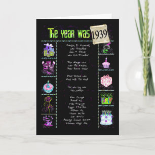 Carte 1939 Anniversaire Fun Facts
