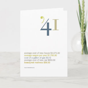 Carte 1941 anecdotes amusantes d'anniversaire