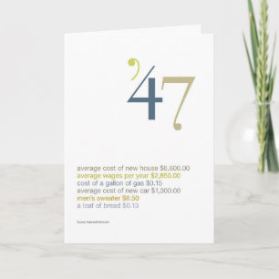 Carte 1947 anecdotes amusantes d'anniversaire