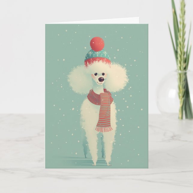 Carte 1950 Christmas Poodle (Devant)