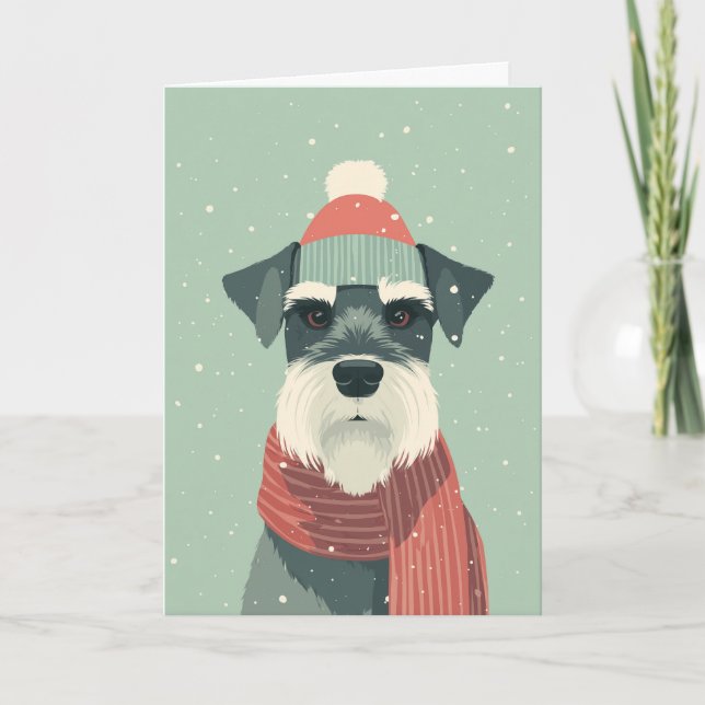 Carte 1950 Christmas Schnauzer (Devant)