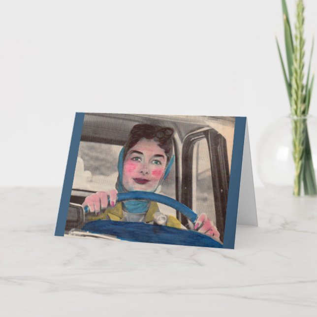 Carte 1950 Maman au volant (Devant)
