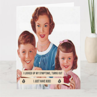Carte 1950s Housewife Looks Up Symptoms