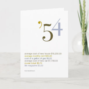 Carte 1954 anecdotes amusantes d'anniversaire