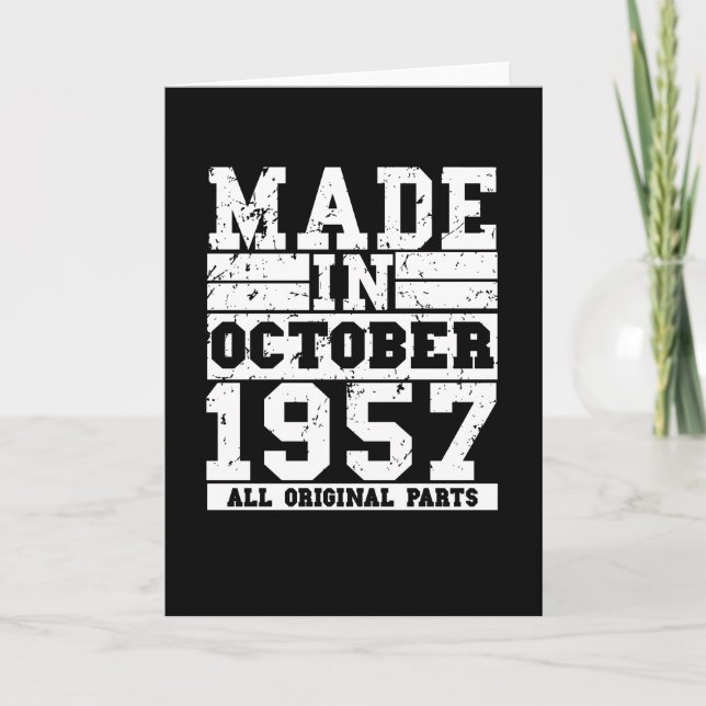 Carte 1957 Anniversaire octobre Vintage Discours (Devant)