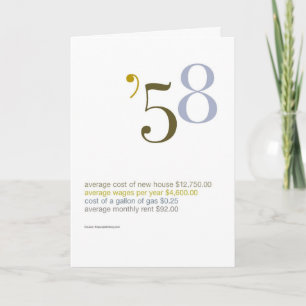 Carte 1958 anecdotes amusantes d'anniversaire