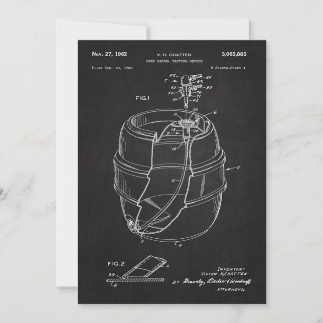 Carte 1960 Beer Barrel Patent (Devant)