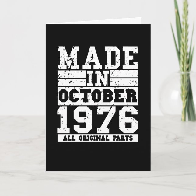 Carte 1976 Anniversaire octobre Vintage Discours (Devant)