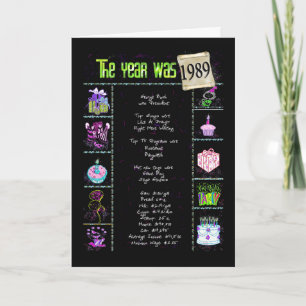 Carte 1989 Anniversaire Fun Facts