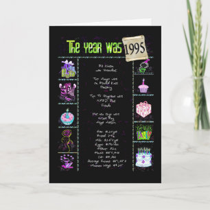 Carte 1995 anecdotes amusantes d'anniversaire