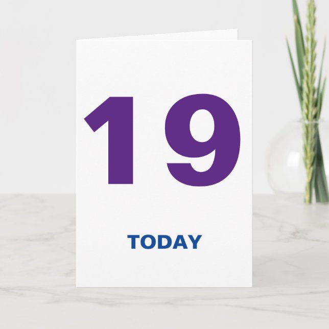 Carte 19 années 19 aujourd'hui d'anniversaire (Devant)
