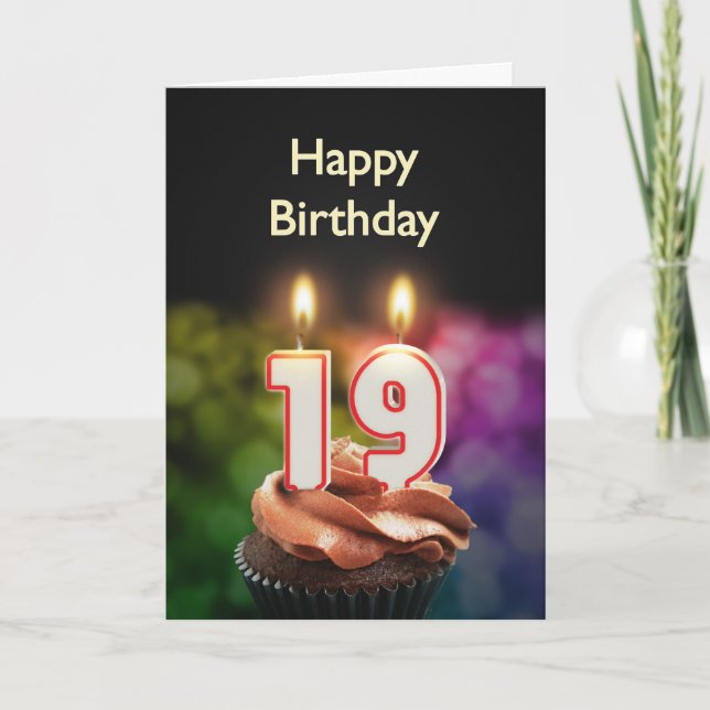 Carte 19e anniversaire avec bougies (Devant)