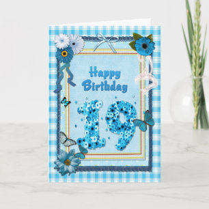 Carte 19e anniversaire avec un effet de scrapbook