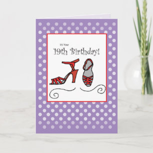 Carte 19e anniversaire Chaussures rouges