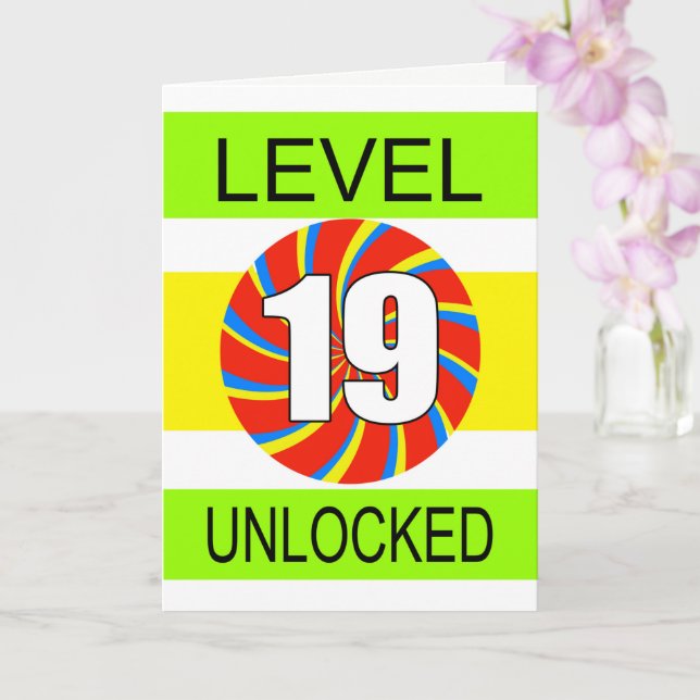 Carte 19e anniversaire Jeu d'ordinateur (Orchidée)