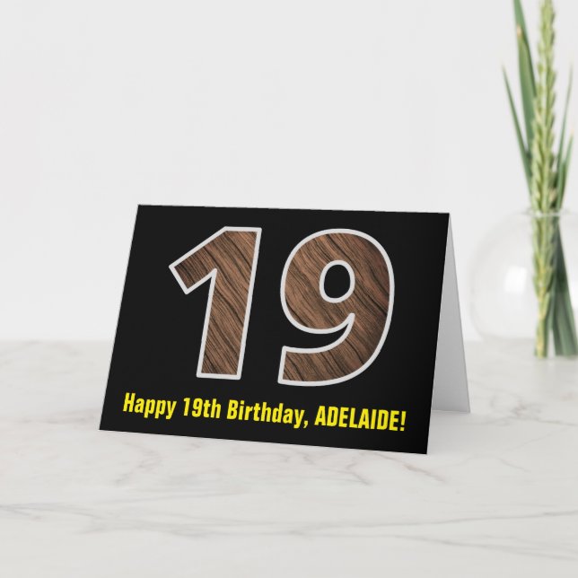 Carte 19e anniversaire : Nom + Faux Motif de céréales en (Devant)