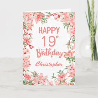 19e anniversaire Peach Peonies rose Aquarelle Flor