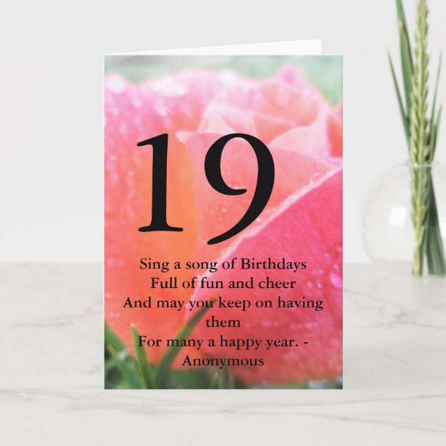 Carte 19ème Anniversaire (Devant)