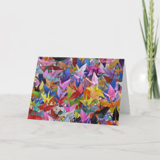 Carte 1.000 origamis empaquettent la photo de grues