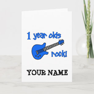 Carte 1 an rock ! 1er anniversaire du bébé personnalisé