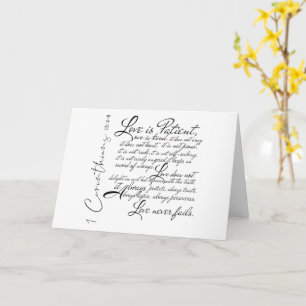Carte 1 Corinthians Amour est Patient Mariage Fiançaille