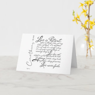 Carte 1 Corinthians Amour est Patient Mariage Fiançaille
