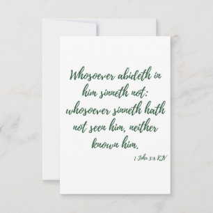 Carte 1 Jean 3:6 KJV Bible Verse Salutation