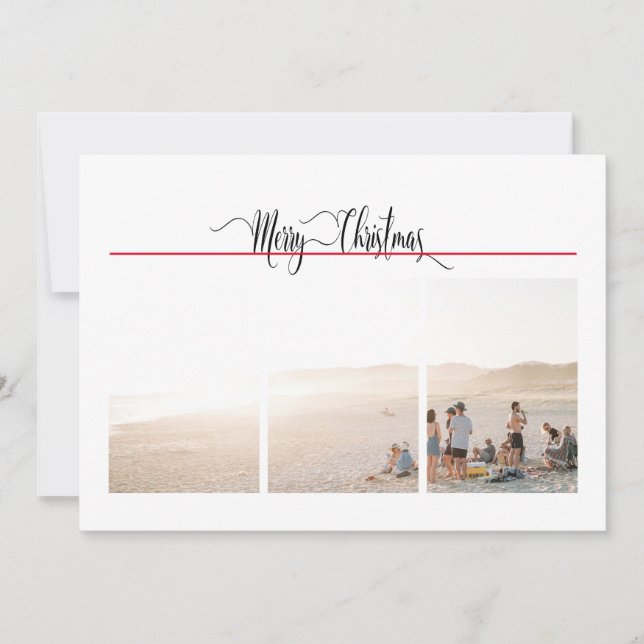 Carte 1 ou 3 photo, Noël minimal moderne (Devant)