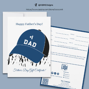 Carte #1 Papa Casquette Bonne Fête des pères Certificat